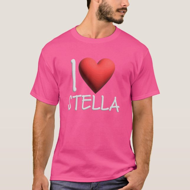 I Love Stella Name Personalised Girl Woman Friend  T-Shirt (Front)