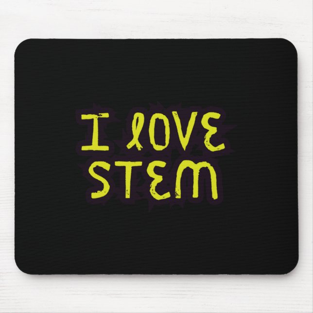 I Love Stem - Science  Mouse Mat (Front)