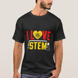 I Love Stem Science Tech English Math Teacher Back T-Shirt