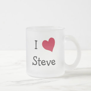 I Love Steve Frosted Glass Coffee Mug