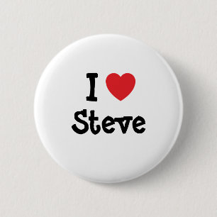 I love Steve heart custom personalised 6 Cm Round Badge