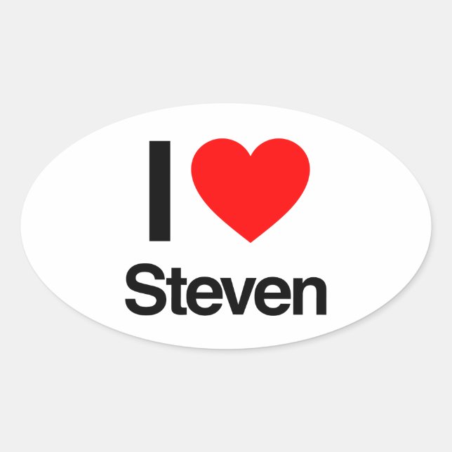 i love steven oval sticker (Front)