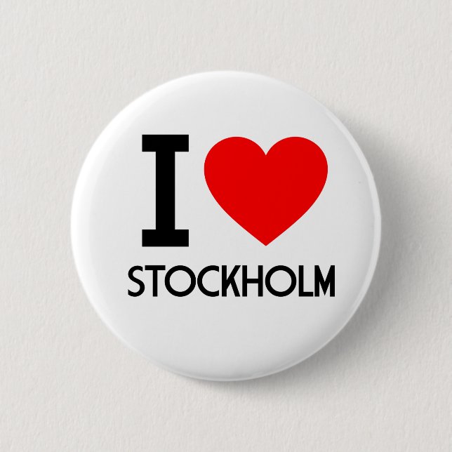 I Love Stockholm 6 Cm Round Badge (Front)
