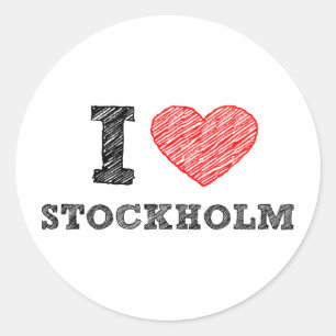 I love Stockholm Classic Round Sticker