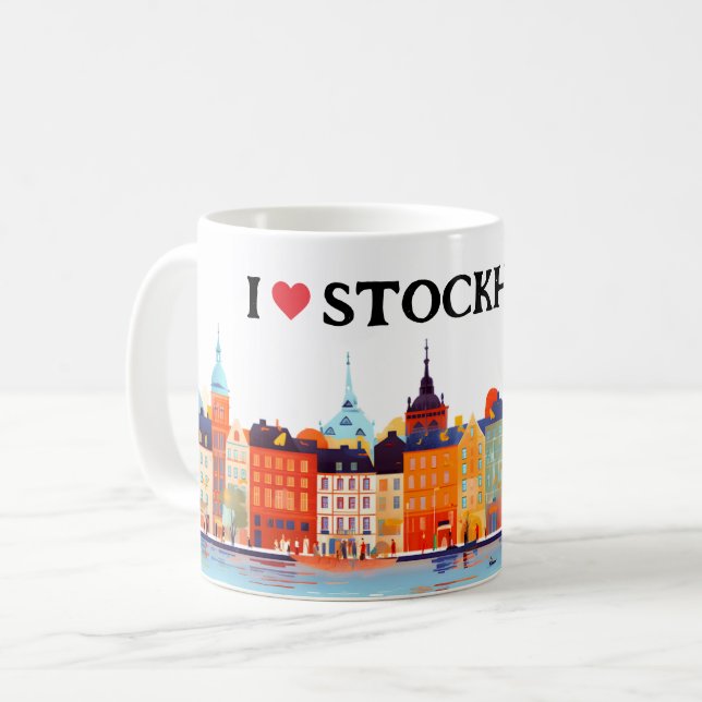 I Love Stockholm Painting | Travel | Coffee Coffee Mug (Front Left)