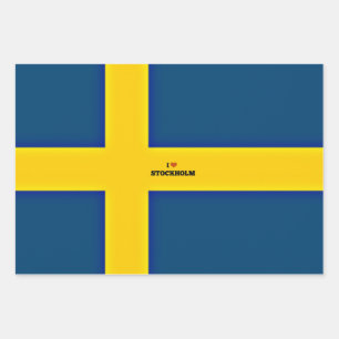 I Love Stockholm Wrapping Paper Sheet