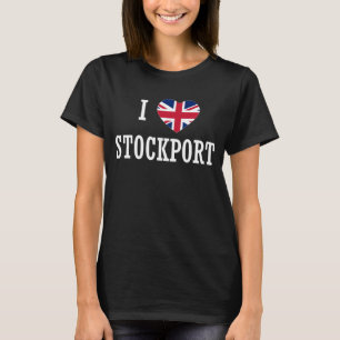 I Love Stockport England Union Jack Flag Heart Eng T-Shirt