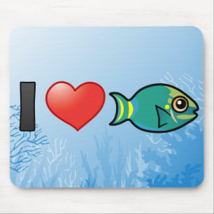 I Love Stoplight Parrotfish Mouse Mat