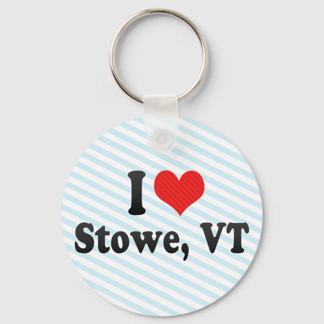 I Love Stowe, VT Key Ring (Front)