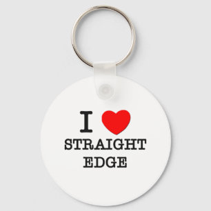 I Love Straight Edge Key Ring
