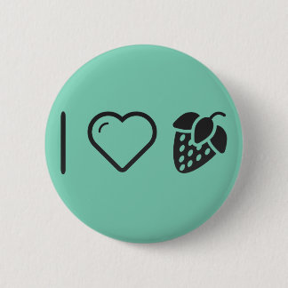 I Love Strawberries 6 Cm Round Badge