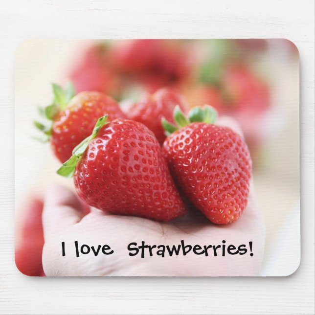 I love strawberries! mouse mat (Front)