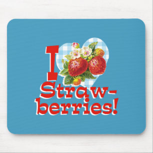 I Love Strawberries Mouse Mat