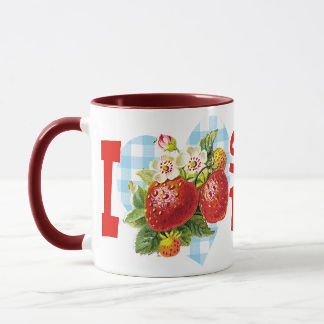 I Love Strawberries Mug (Left)