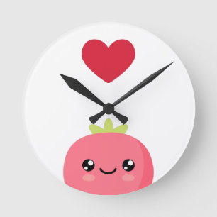 I love strawberries round clock