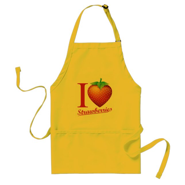 I Love Strawberry Standard Apron (Front)