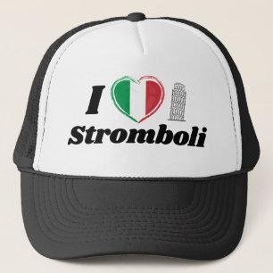 I Love Stromboli Italian Heart Flag Trucker Hat