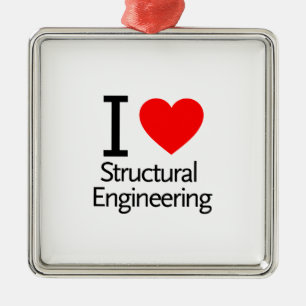 I Love Structural Engineering Metal Tree Decoration