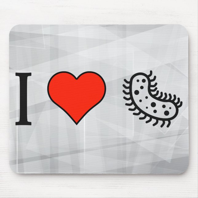 I Love Studying Bacteria Mouse Mat (Front)