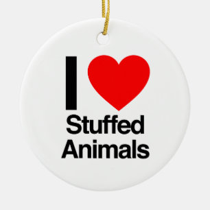 i love stuffed animals ceramic tree decoration