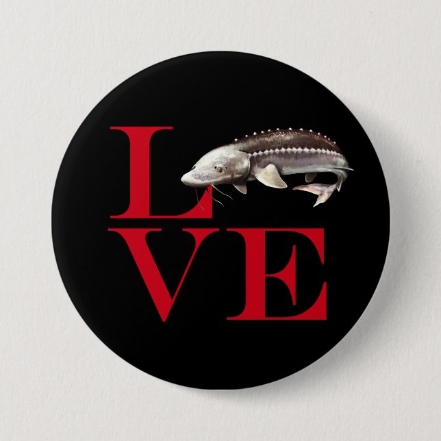 I Love Sturgeon 7.5 Cm Round Badge (Front)