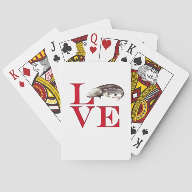 I Love Sturgeon Playing Cards (Back)