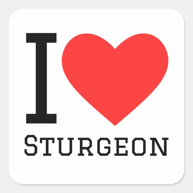 I love sturgeon square sticker (Front)