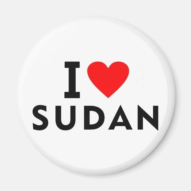 I love Sudan country like heart travel tourism Magnet (Front)