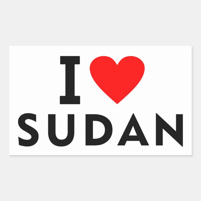 I love Sudan country like heart travel tourism Rectangular Sticker (Front)