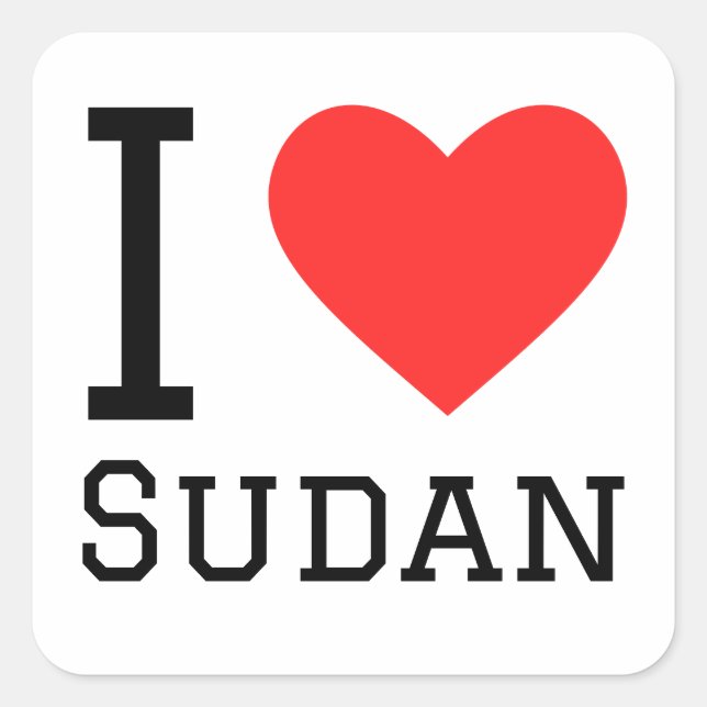I love Sudan  Square Sticker (Front)