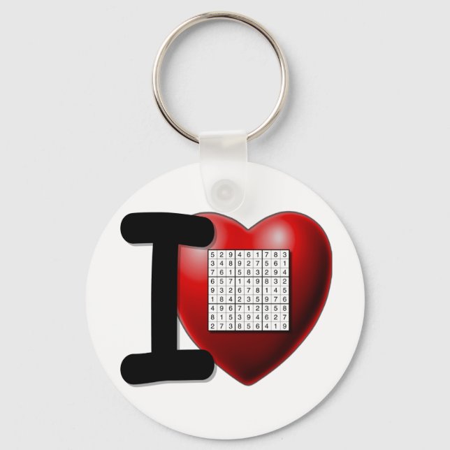 I Love Sudoku Key Ring (Front)