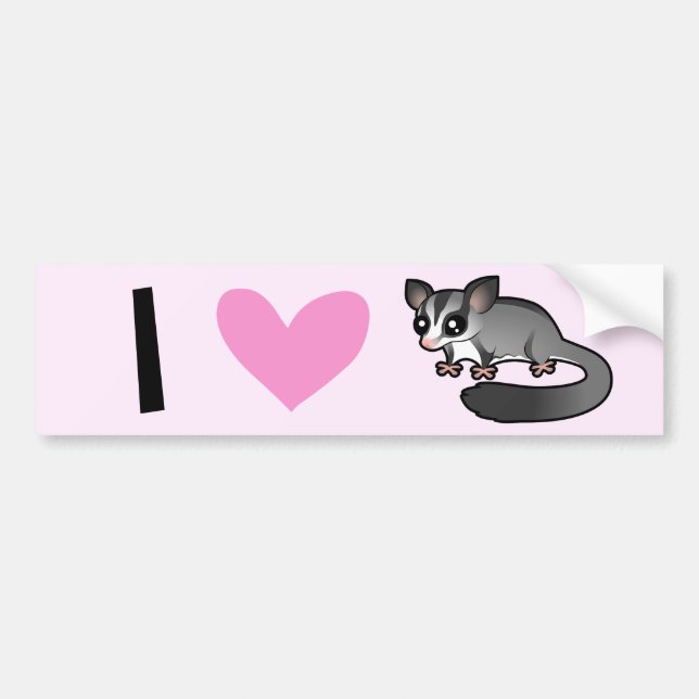 I Love Sugar Gliders Bumper Sticker (Front)