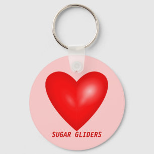 I Love Sugar Gliders Key Ring