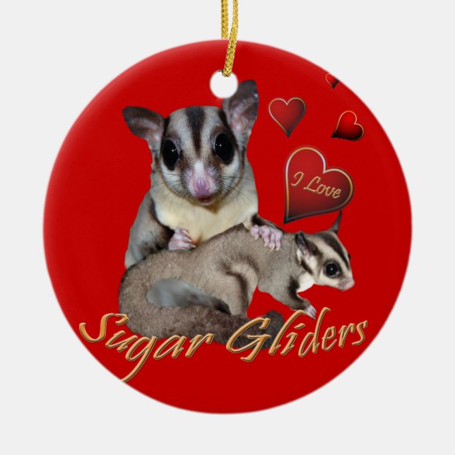 I Love Sugar Gliders ornament (Front)