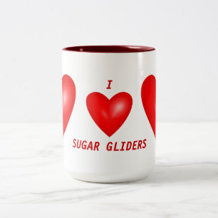 I Love Sugar Gliders Two-Tone Coffee Mug