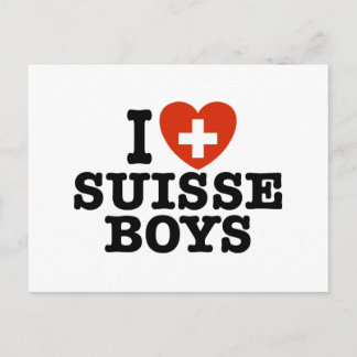 I Love Suisse Boys Postcard