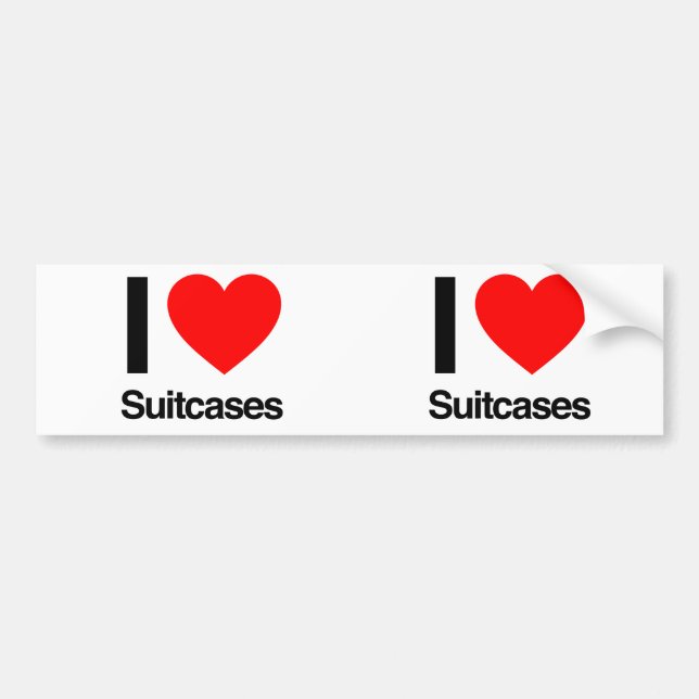 i love suitcases bumper sticker (Front)