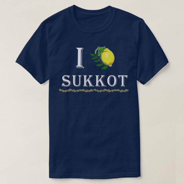 I Love Sukkot Funny  - With The Four Species and C T-Shirt (Design Front)