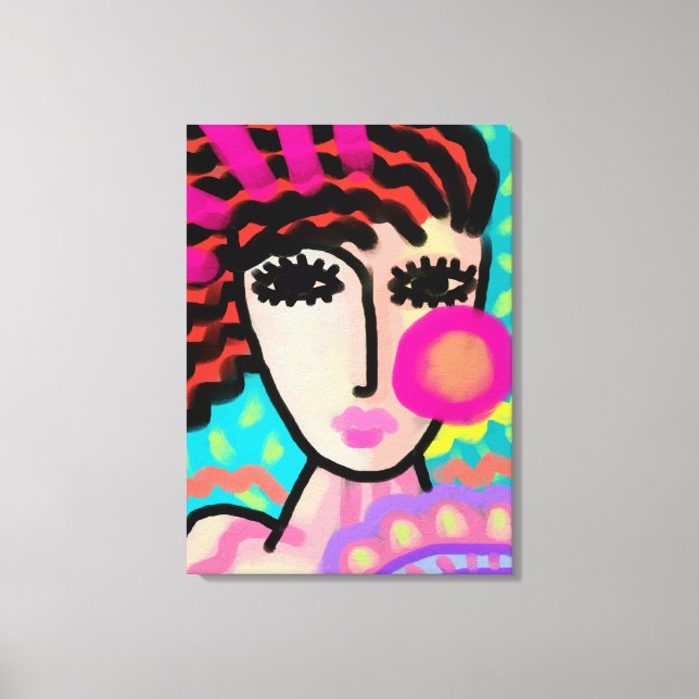 I Love Summer Abstract Digital Painting Canvas Print (Front)