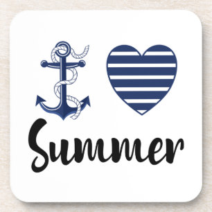 I Love Summer, Anchor And Heart Coaster