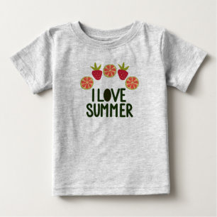 I Love Summer Baby Cute T-Shirt With Fruit Design