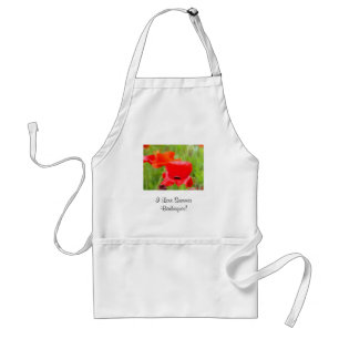I Love Summer Barbeques! apron BBQ Poppies