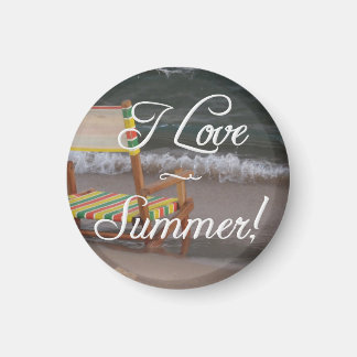 "I Love Summer" Beach Scene Magnet