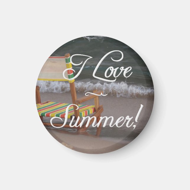 "I Love Summer" Beach Scene Magnet (Front)