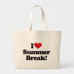 I Love Summer Break! Large Tote Bag