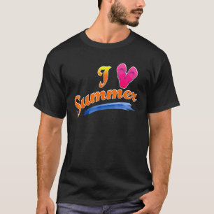 I Love Summer Flip Flops Sandals Sun Fun Hot Famil T-Shirt