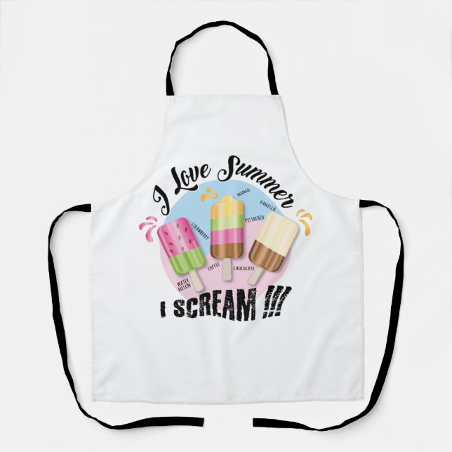 I love Summer - I Scream !!!  Apron (Front)
