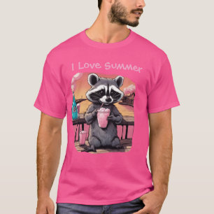 I love Summer Racoon on the Boardwalk with a soda T-Shirt