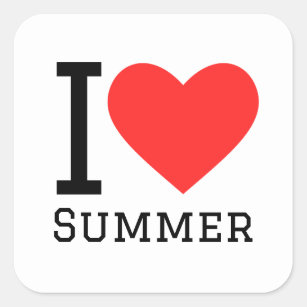 I love summer  square sticker