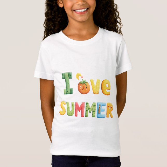 I Love Summer Text T-Shirt (Front)